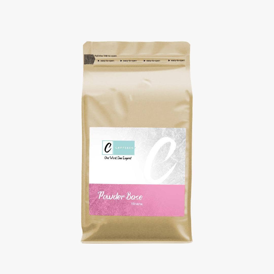 Caffeeegy.Co Powder Base Bag for handcrafted Nirvana coffee blends, perfect for brewing premium coffee
