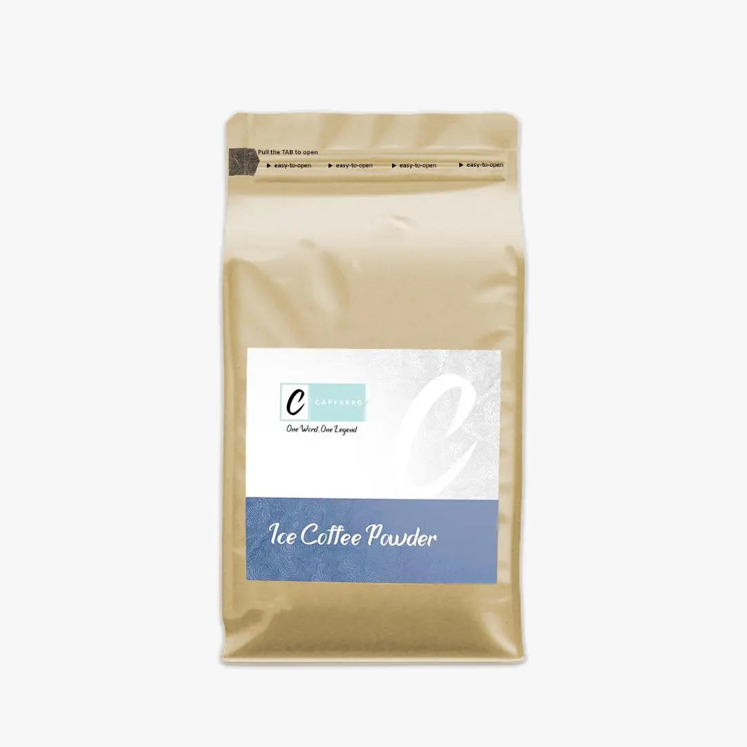 Caffeeegy.Co ice coffee powder pouch labeled best ice coffee in Egypt for refreshing drinks