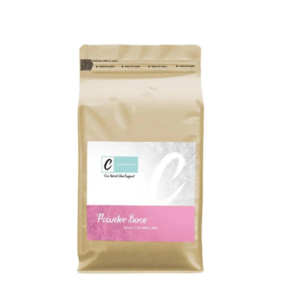 Caffeeegy Co Spice Chai Latte Powder in a resealable bag for flavorful beverages