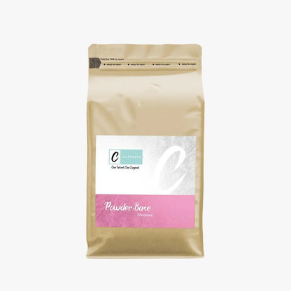 Caffeeegy.Co premium chocolate powder packaged in a gold bag for rich flavor and versatility