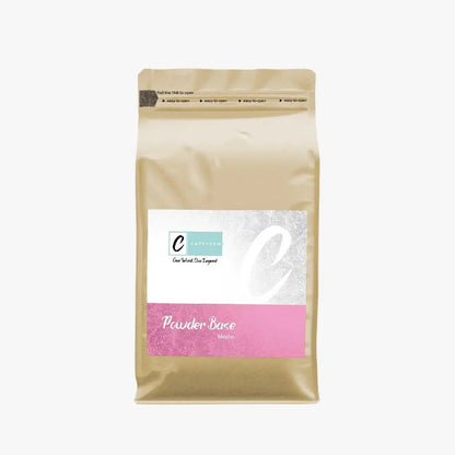 Caffeeegy.Co handcrafted mocha coffee mix powder in a resealable gold bag for easy use