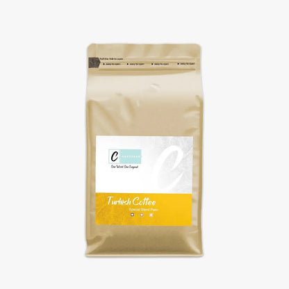 Caffeeegy.Co freshly roasted Turkish coffee in a gold packaging bag for rich flavor