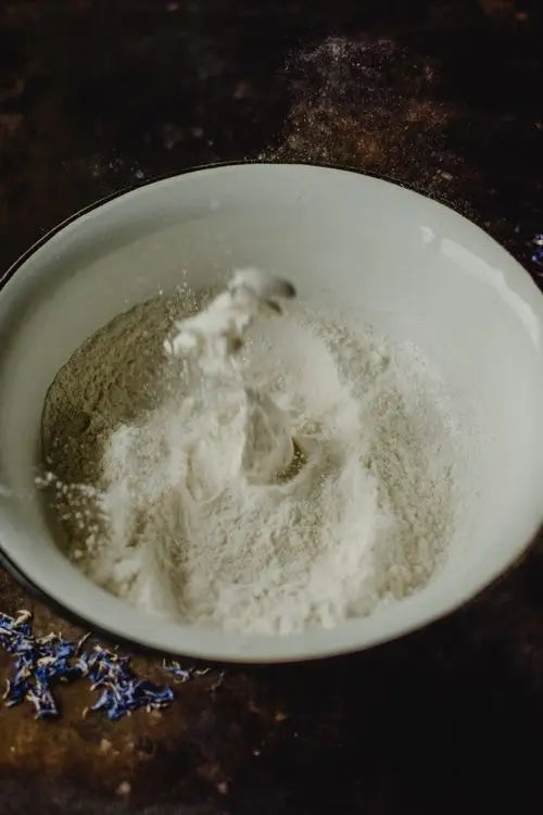 Close-up of smooth White Mocha powder texture