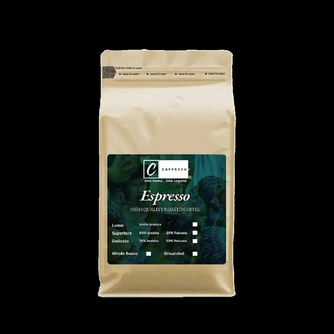 Caffeeegy.Co premium espresso coffee blend, whole beans, rich flavor, 12 oz bag